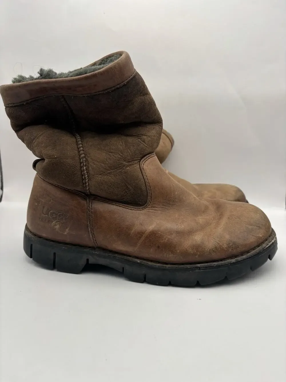 Ugg Australia Beacon Brown Leather And Suede Boots Men Size 7